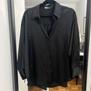 Zara Black Satin Blouse